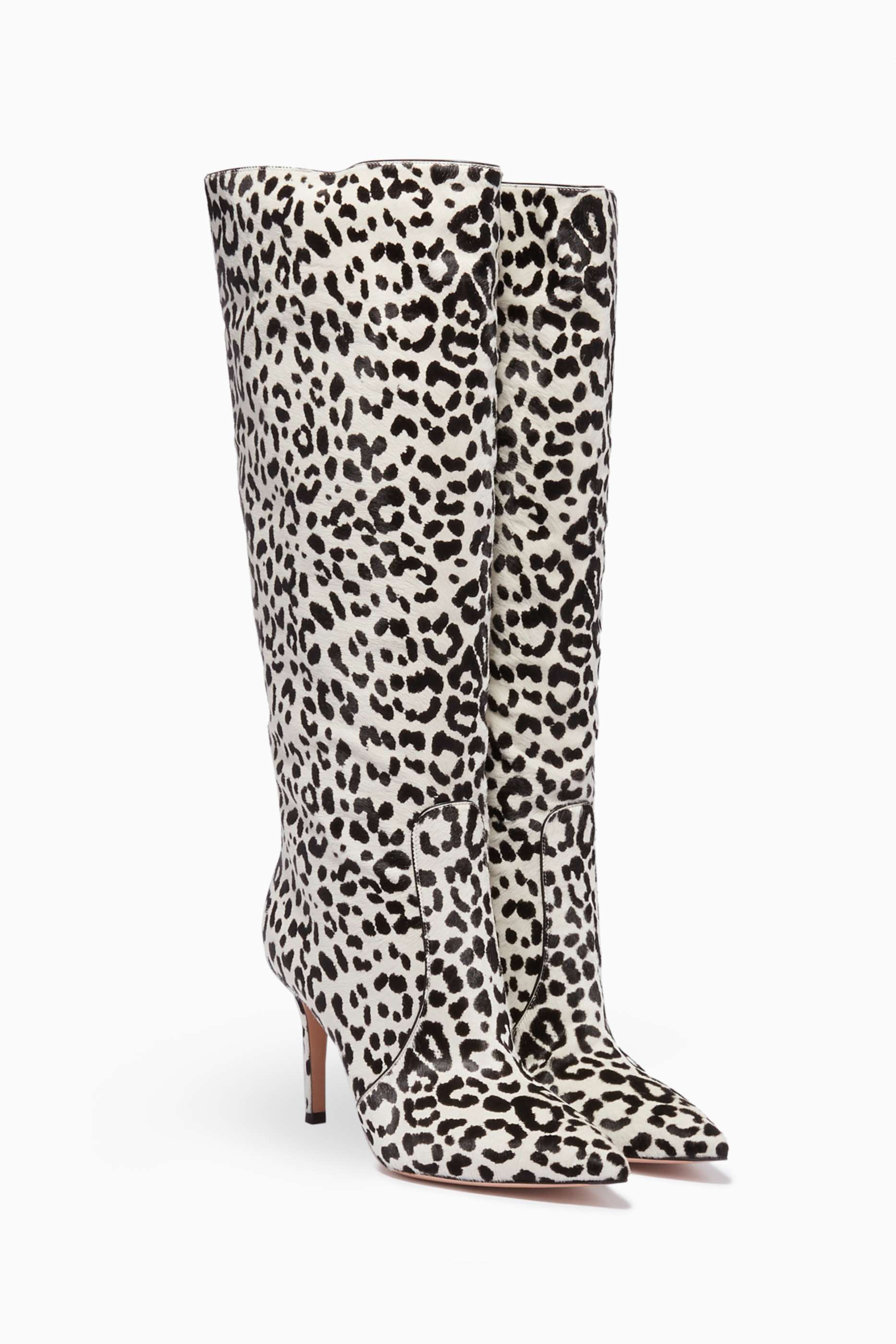 White Leopard-Print Hunter Boots 