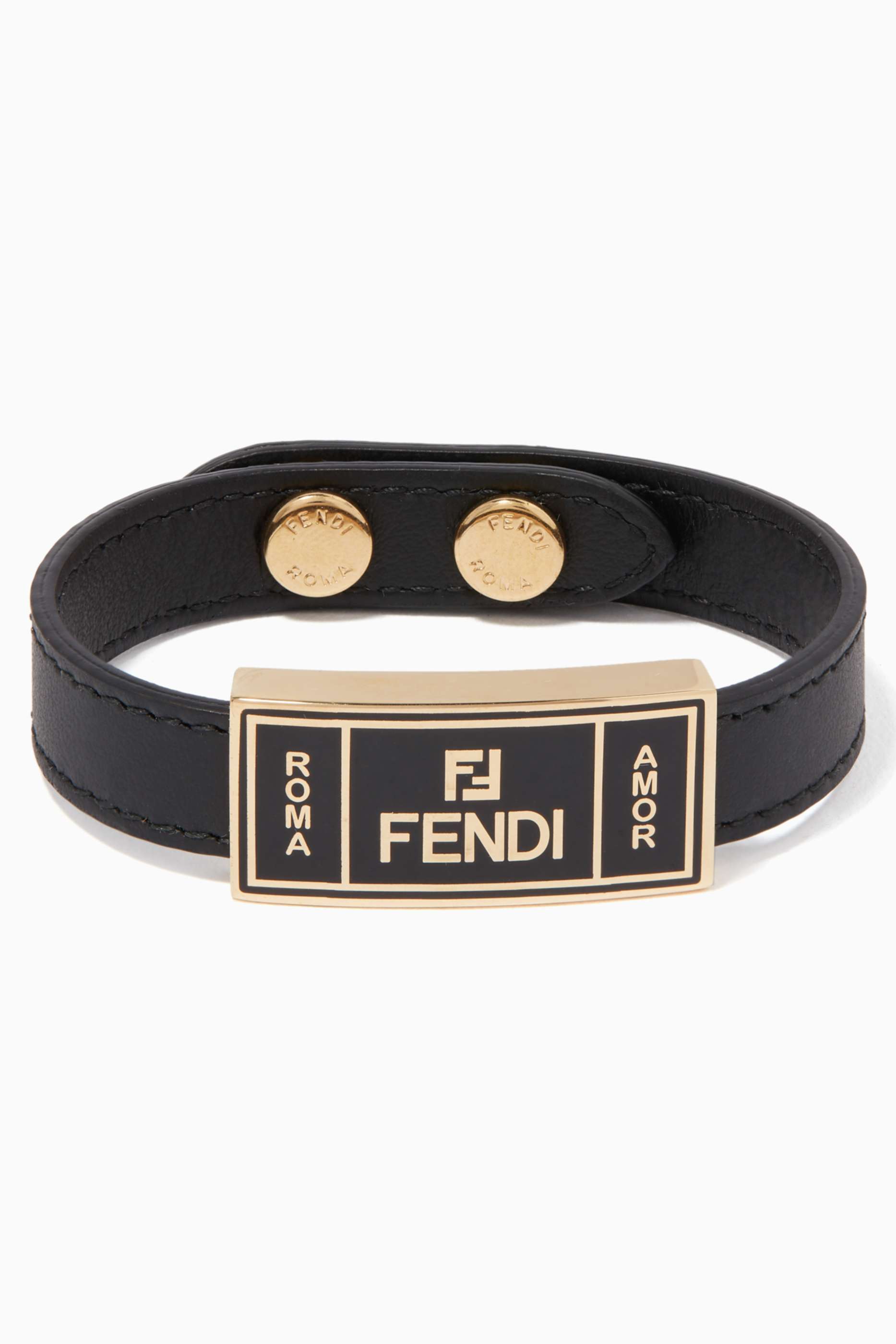 fendi men's leather bracelet