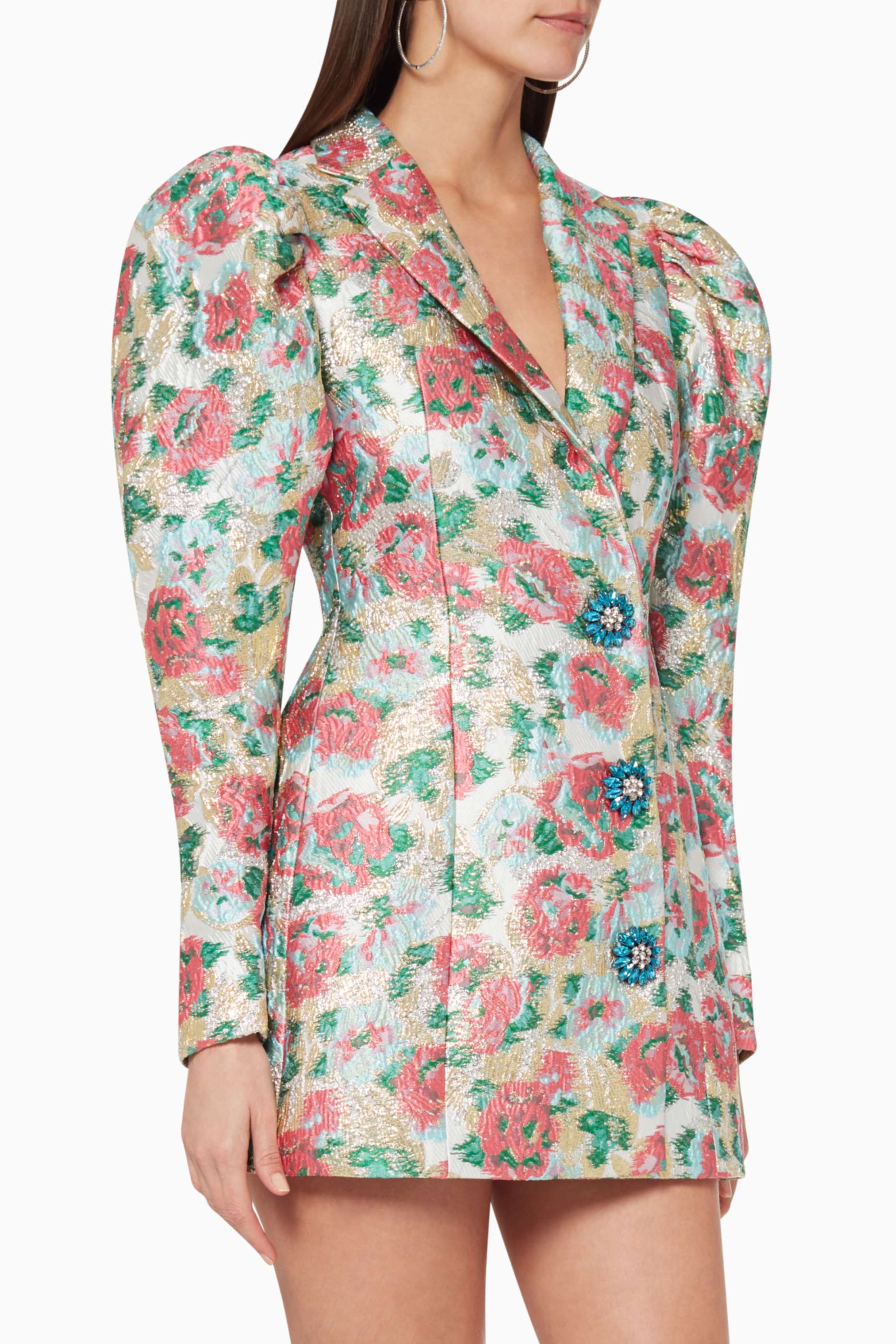 Shop Rotate Multicolour Carol Floral Jacquard Blazer Dress for 