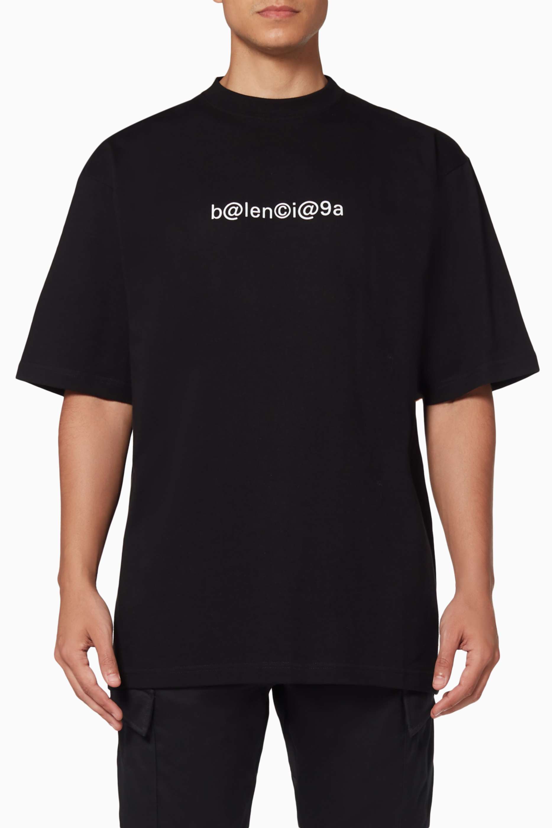 Shop Balenciaga Black Symbolic Vintage Jersey Large-Fit T-Shirt 