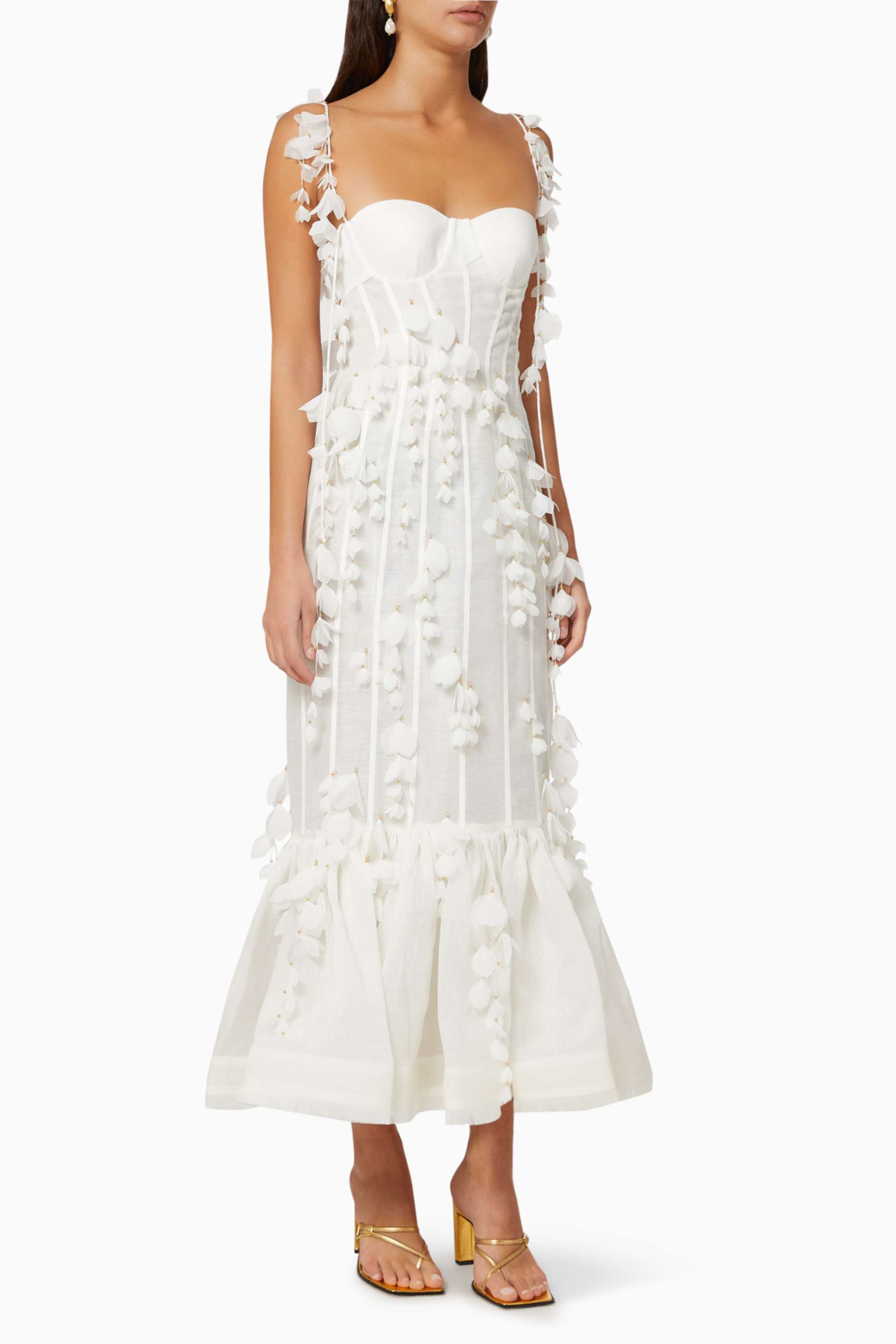 Zimmermann White Botanica Petal Gown ...